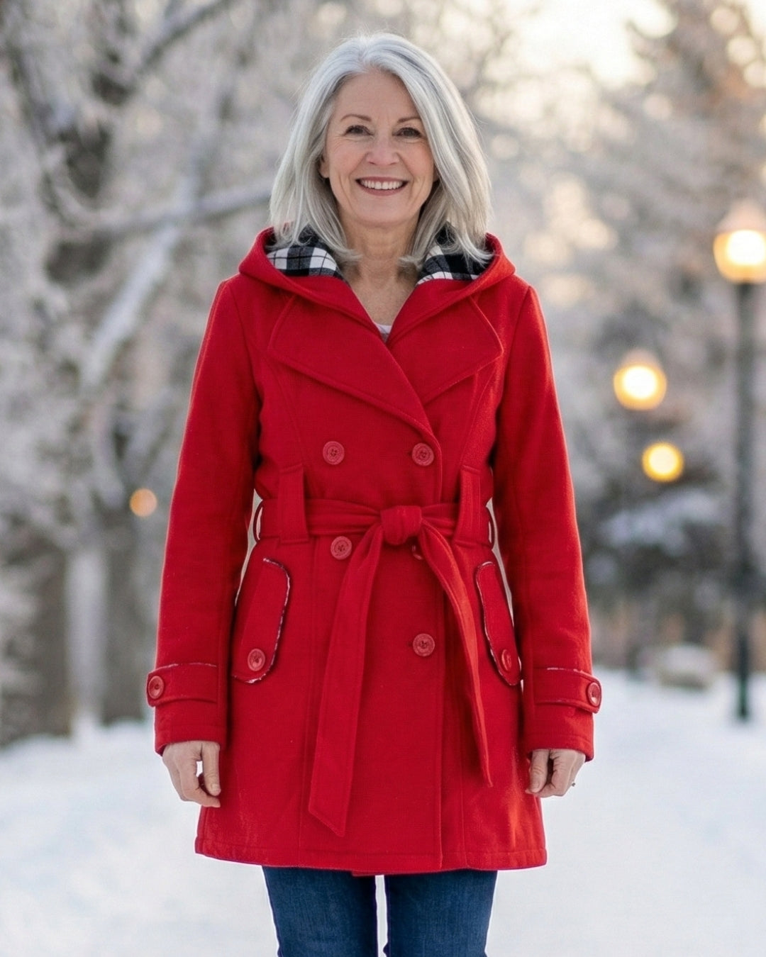 Plaid Collar Wool Coat