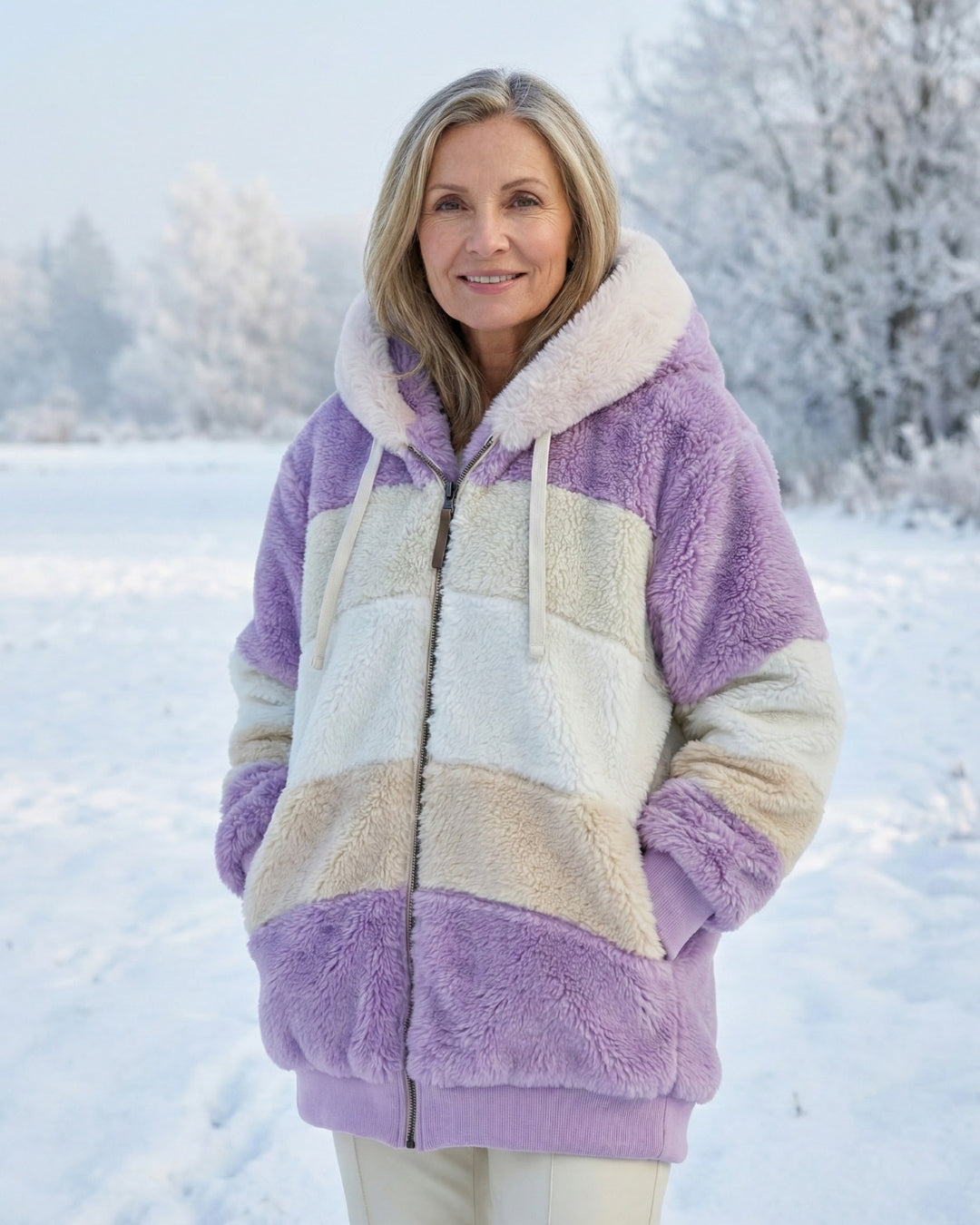 Colorblock Plush Jacket