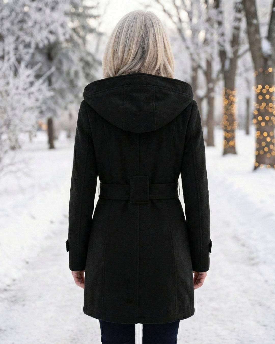 Plaid Collar Wool Coat