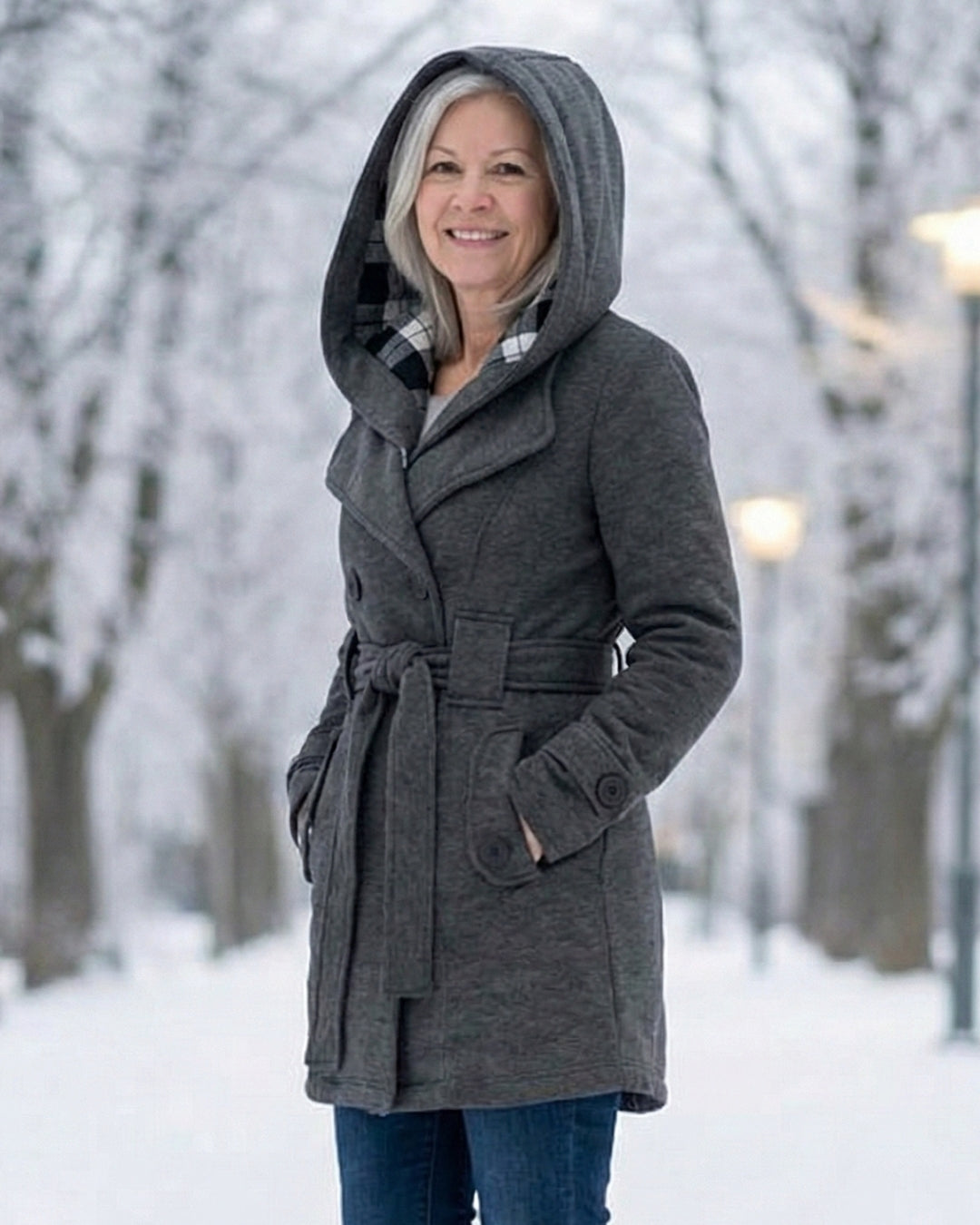 Plaid Collar Wool Coat