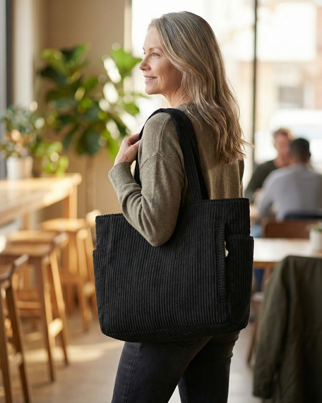 Soft Ribbed Tote Bag