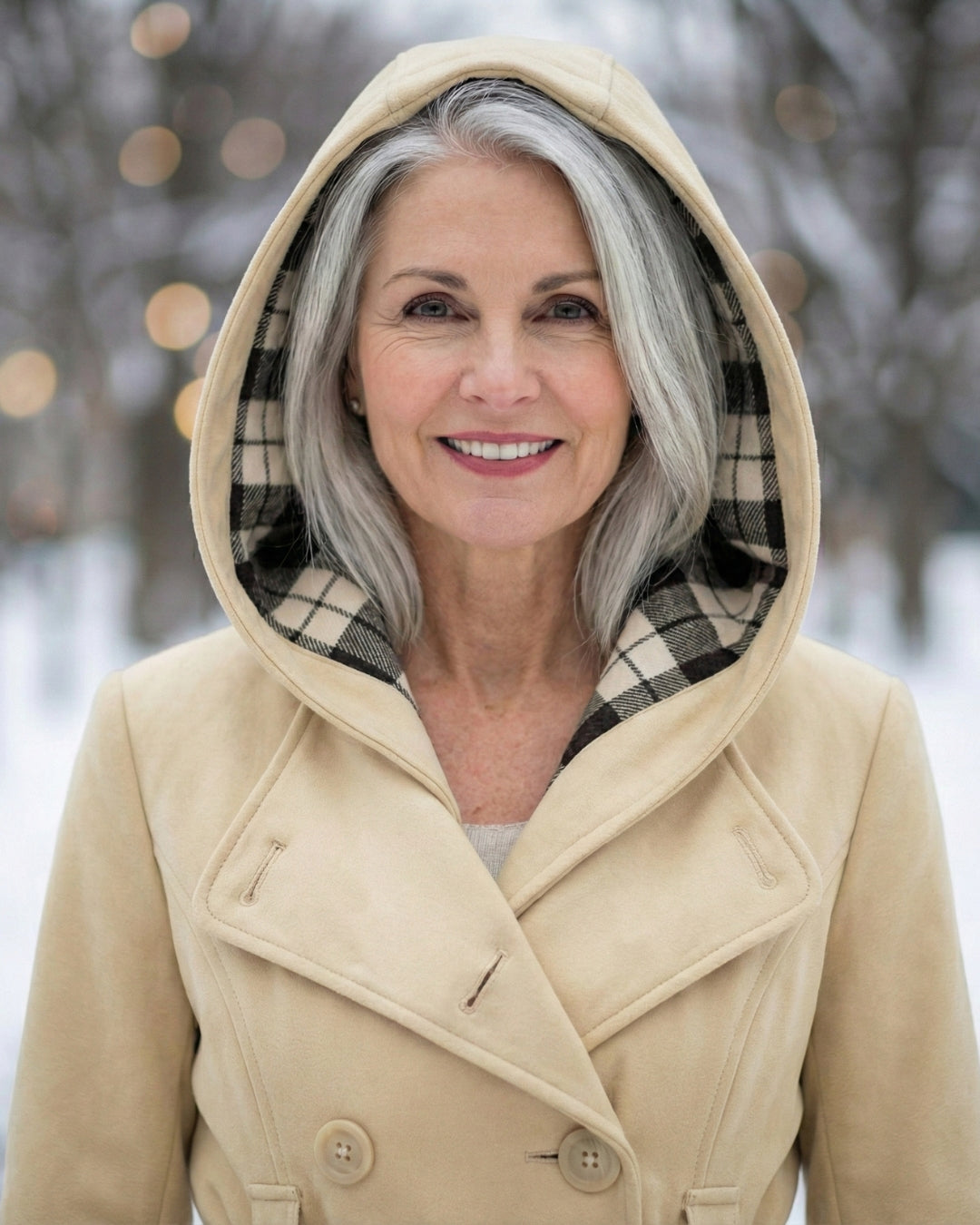 Plaid Collar Wool Coat