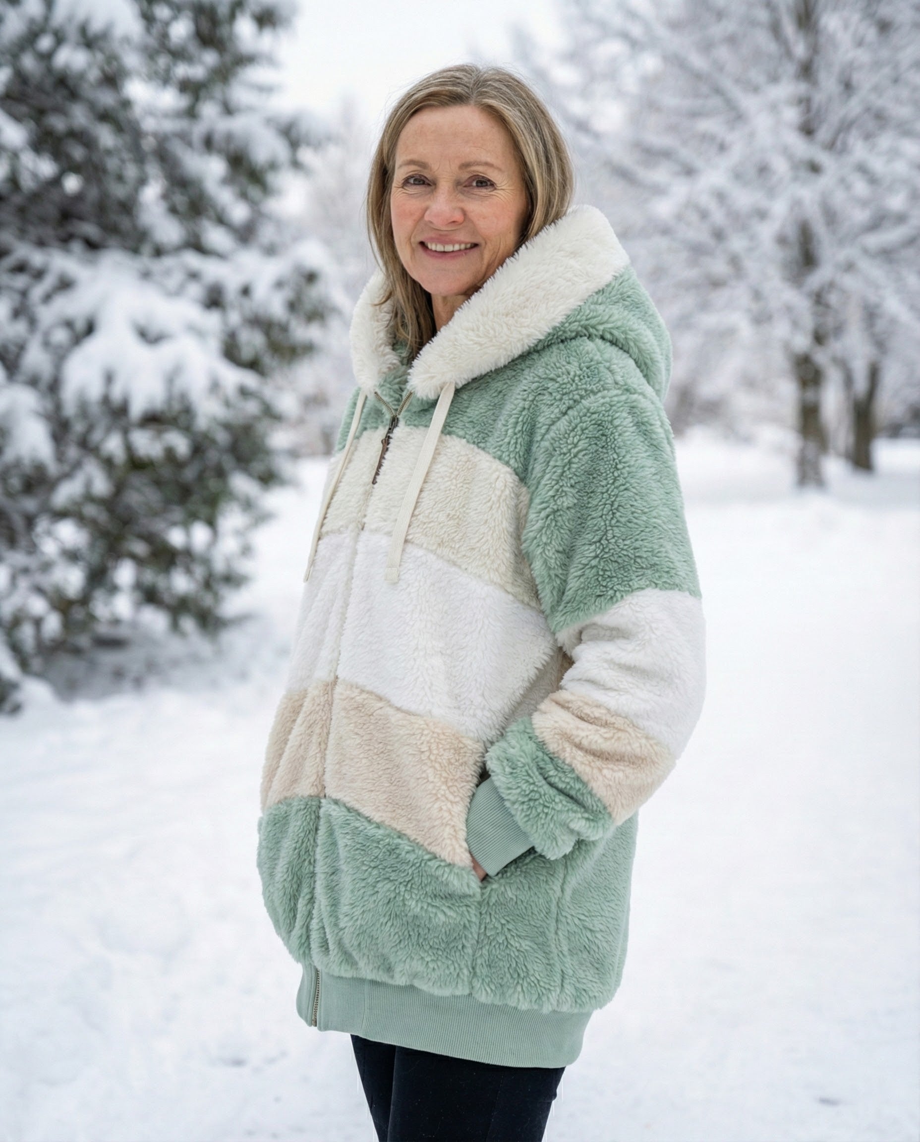 Colorblock Plush Jacket