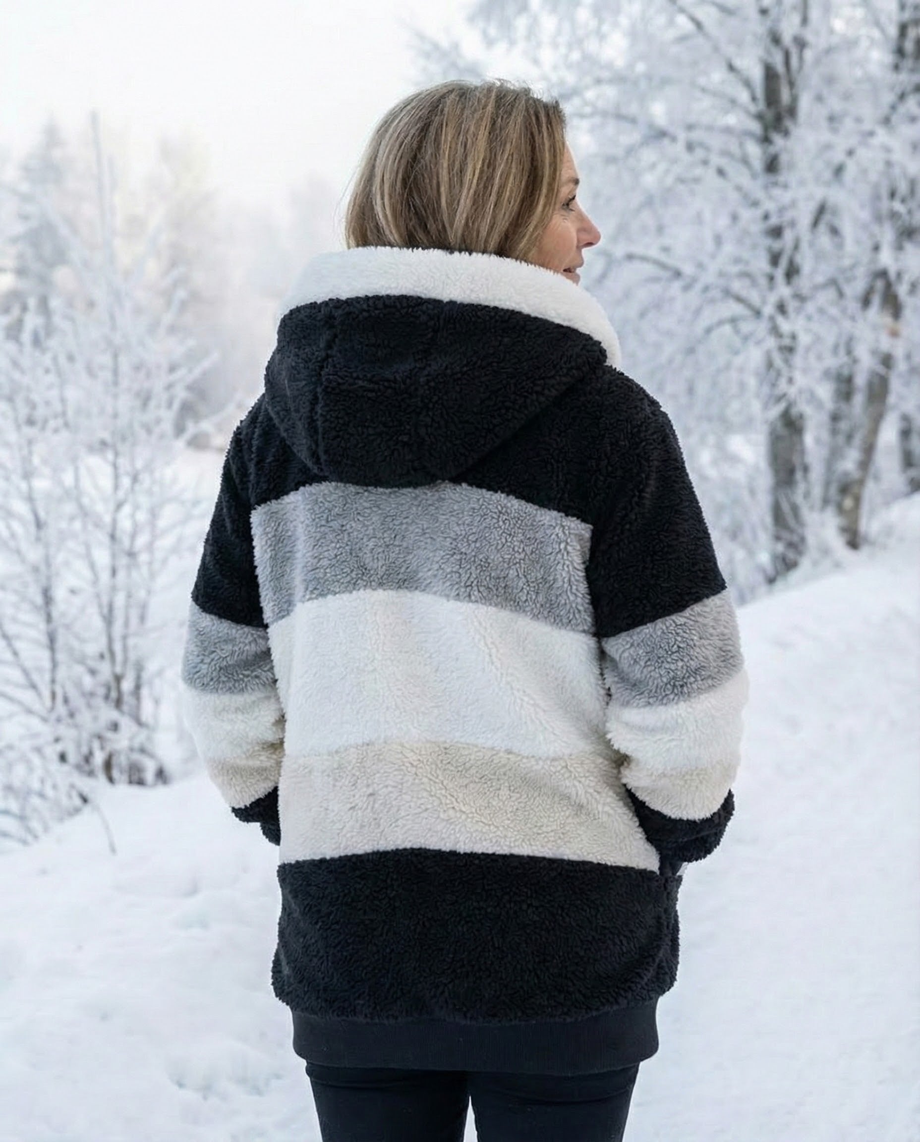 Colorblock Plush Jacket