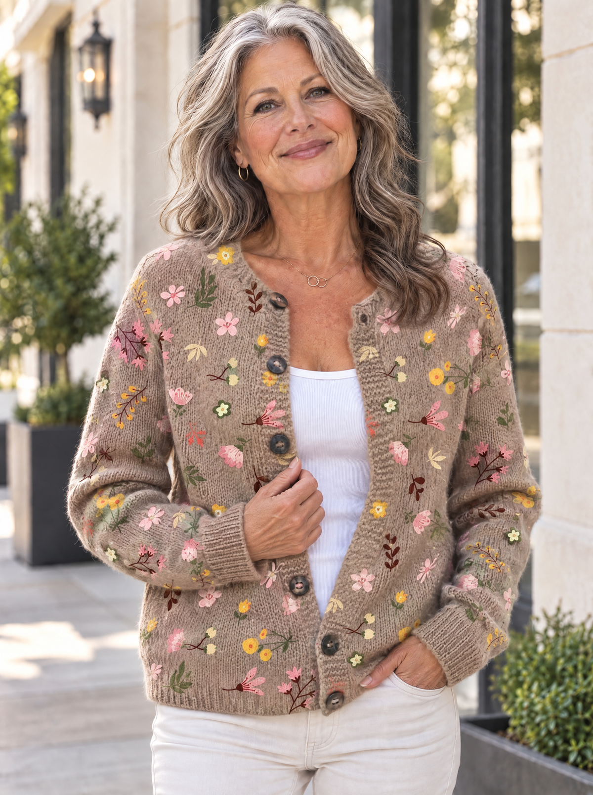Botanical Knit Cardigan | Autumn Meadow