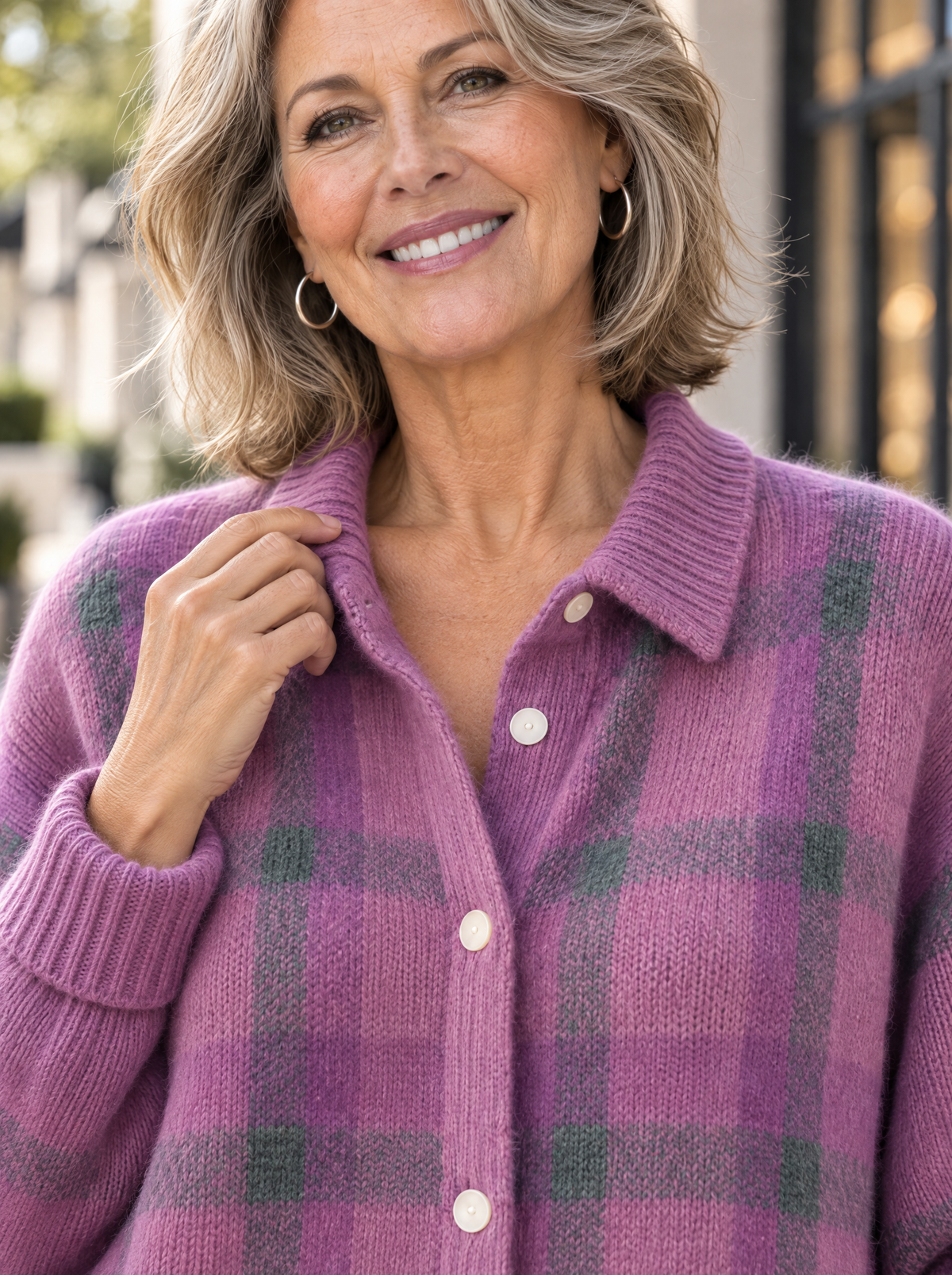Heritage Knit Cardigan | Heather Plum