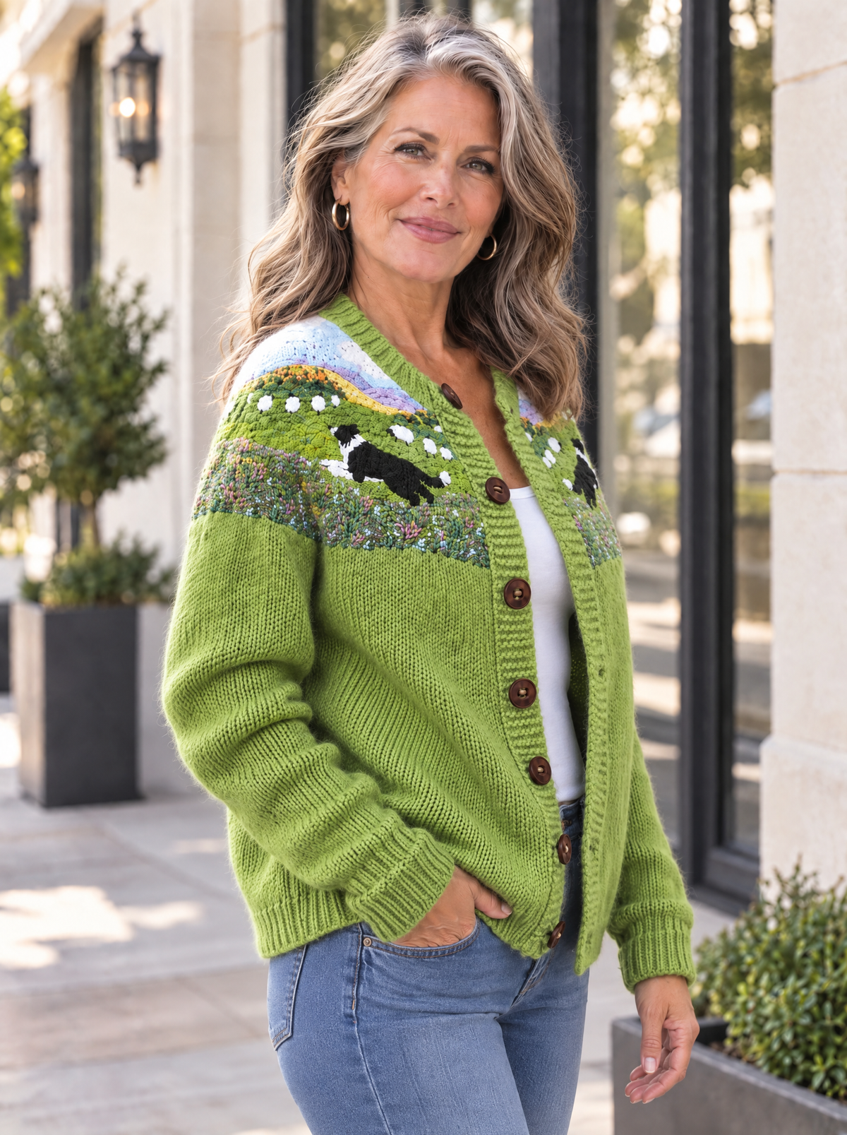 Botanical Knit Cardigan | Countryside Green