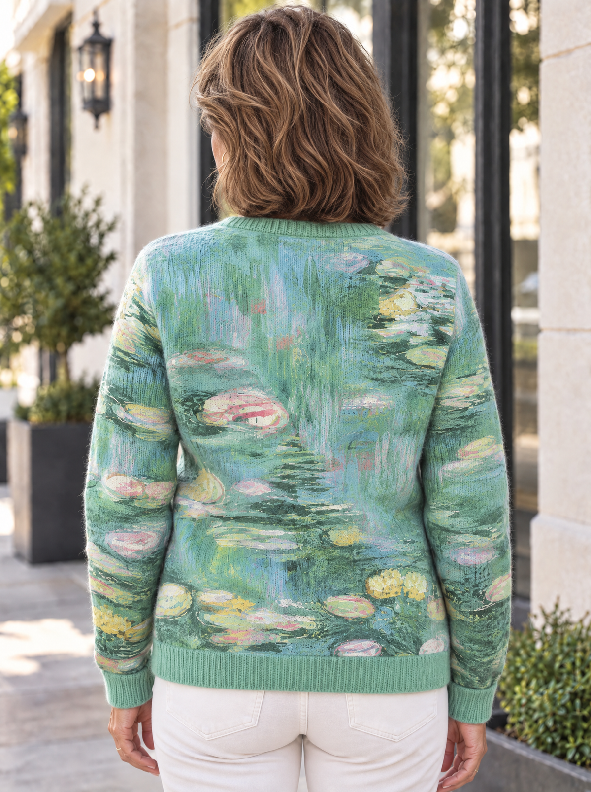 Botanical Knit Cardigan | Water Garden