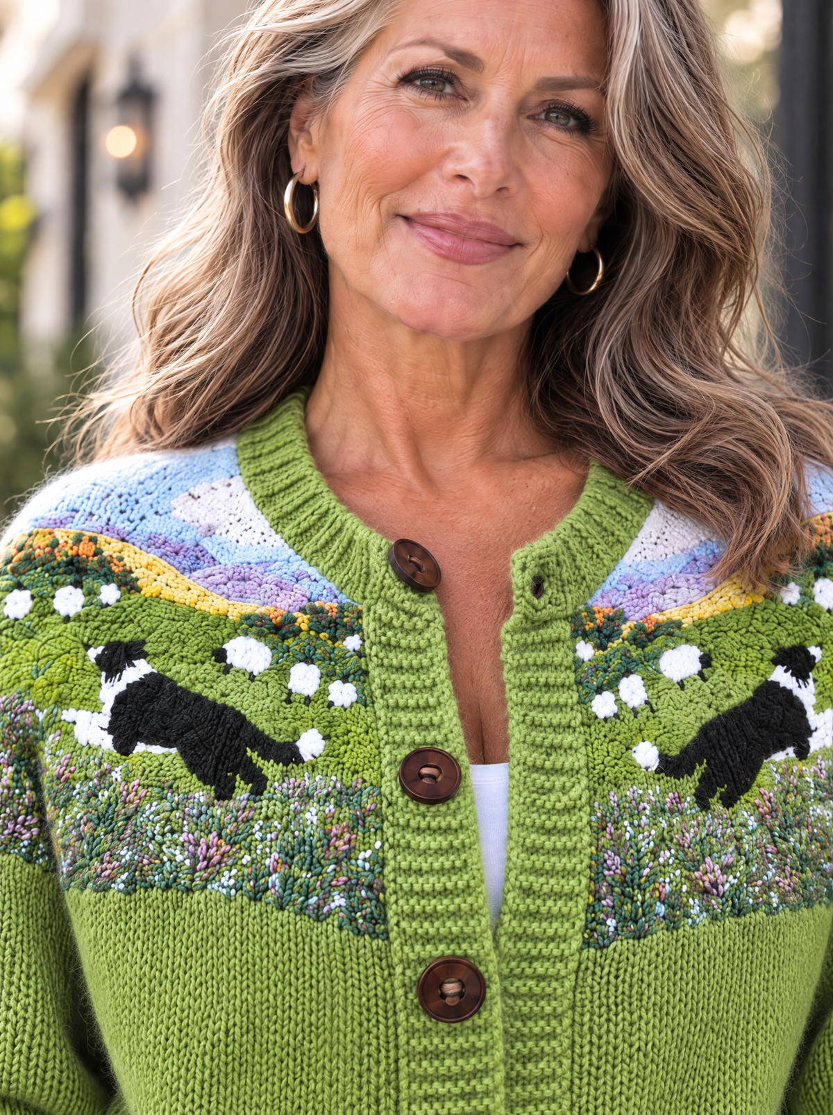 Botanical Knit Cardigan | Countryside Green
