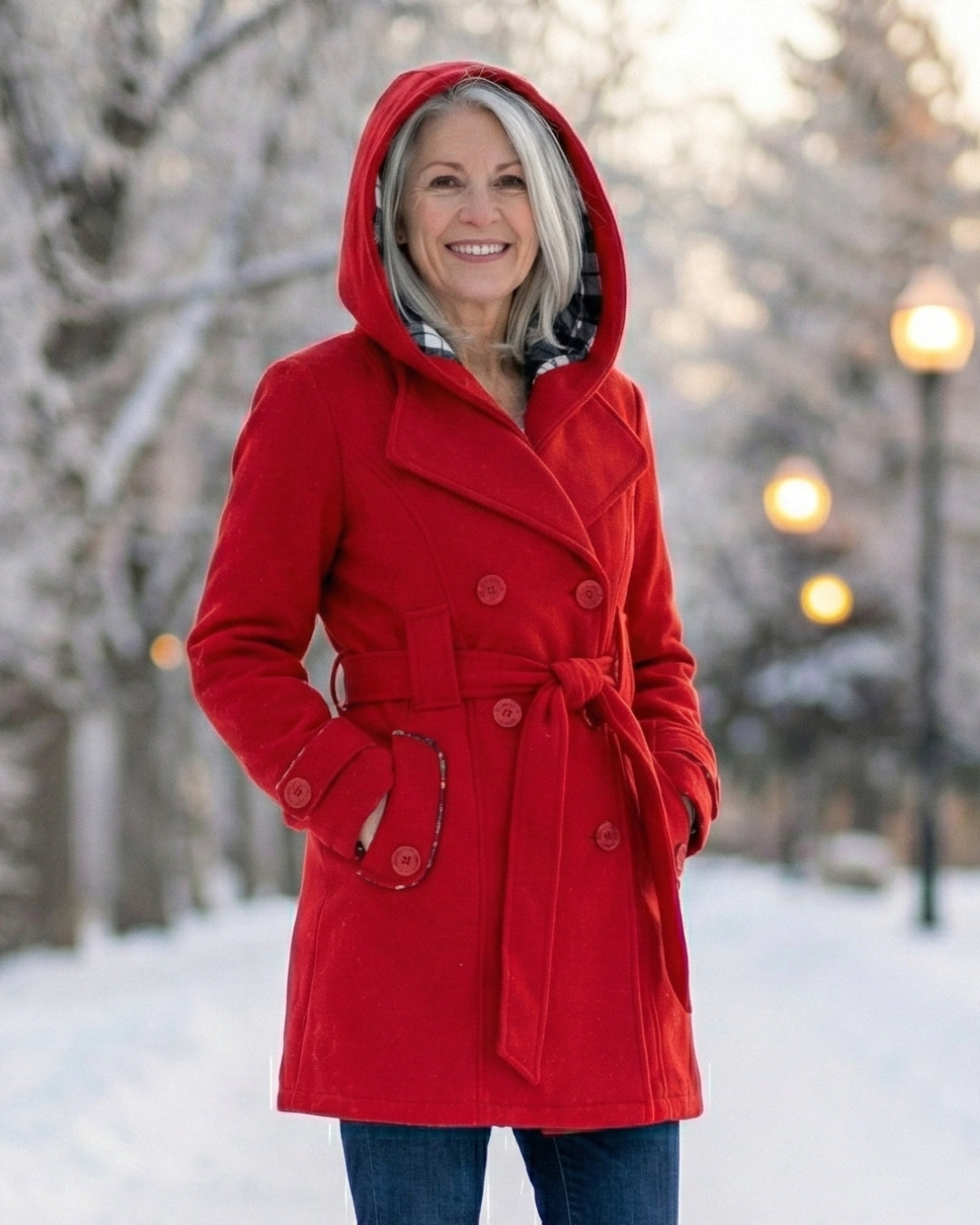 Plaid Collar Wool Coat