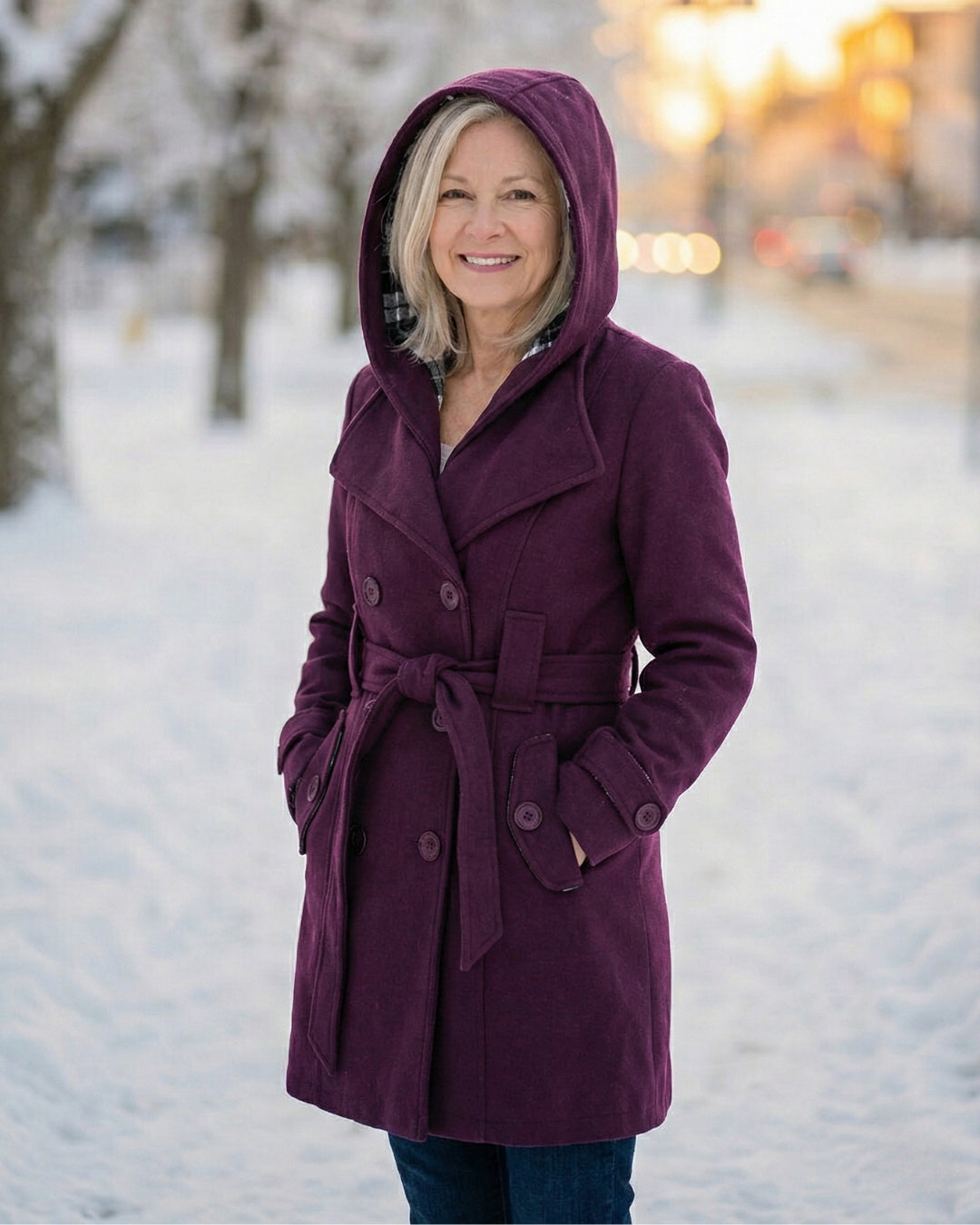 Plaid Collar Wool Coat