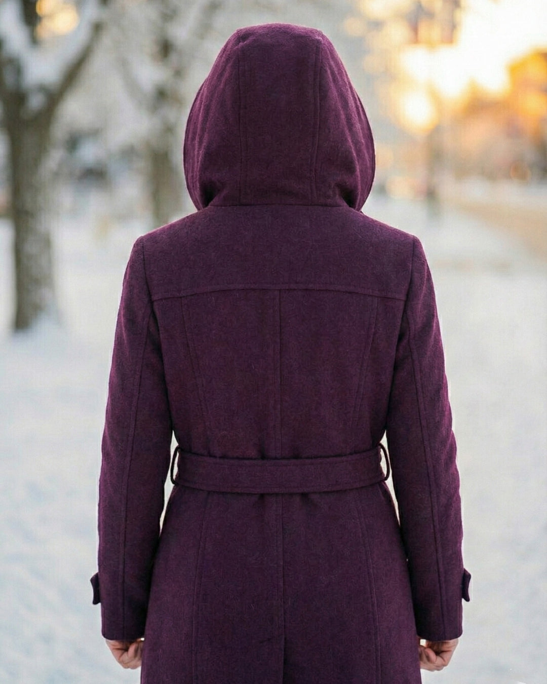 Plaid Collar Wool Coat