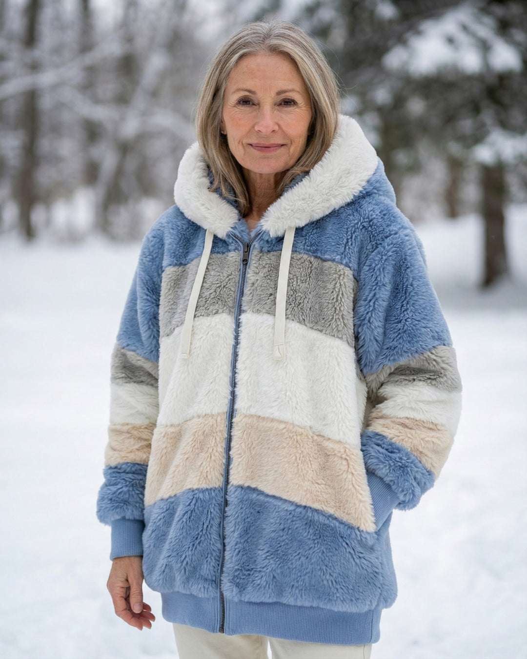 Colorblock Plush Jacket