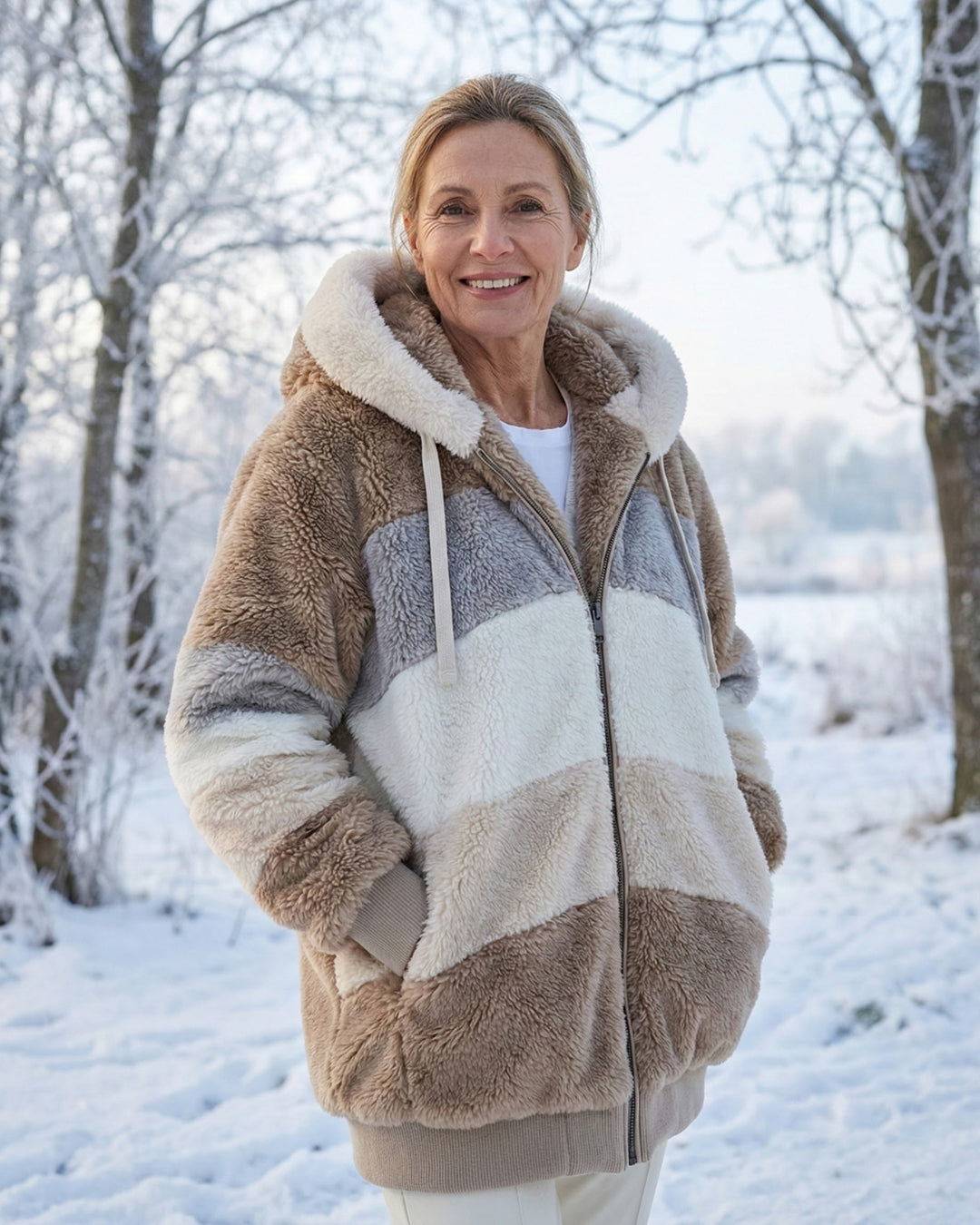 Colorblock Plush Jacket