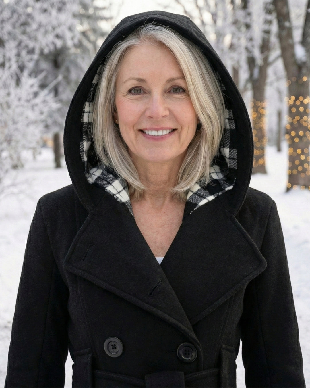 Plaid Collar Wool Coat