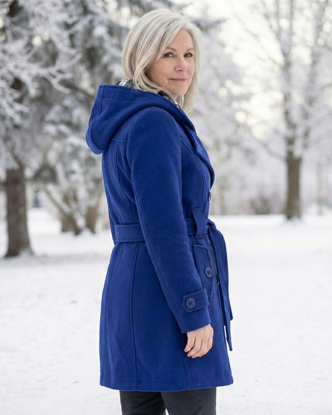 Plaid Collar Wool Coat