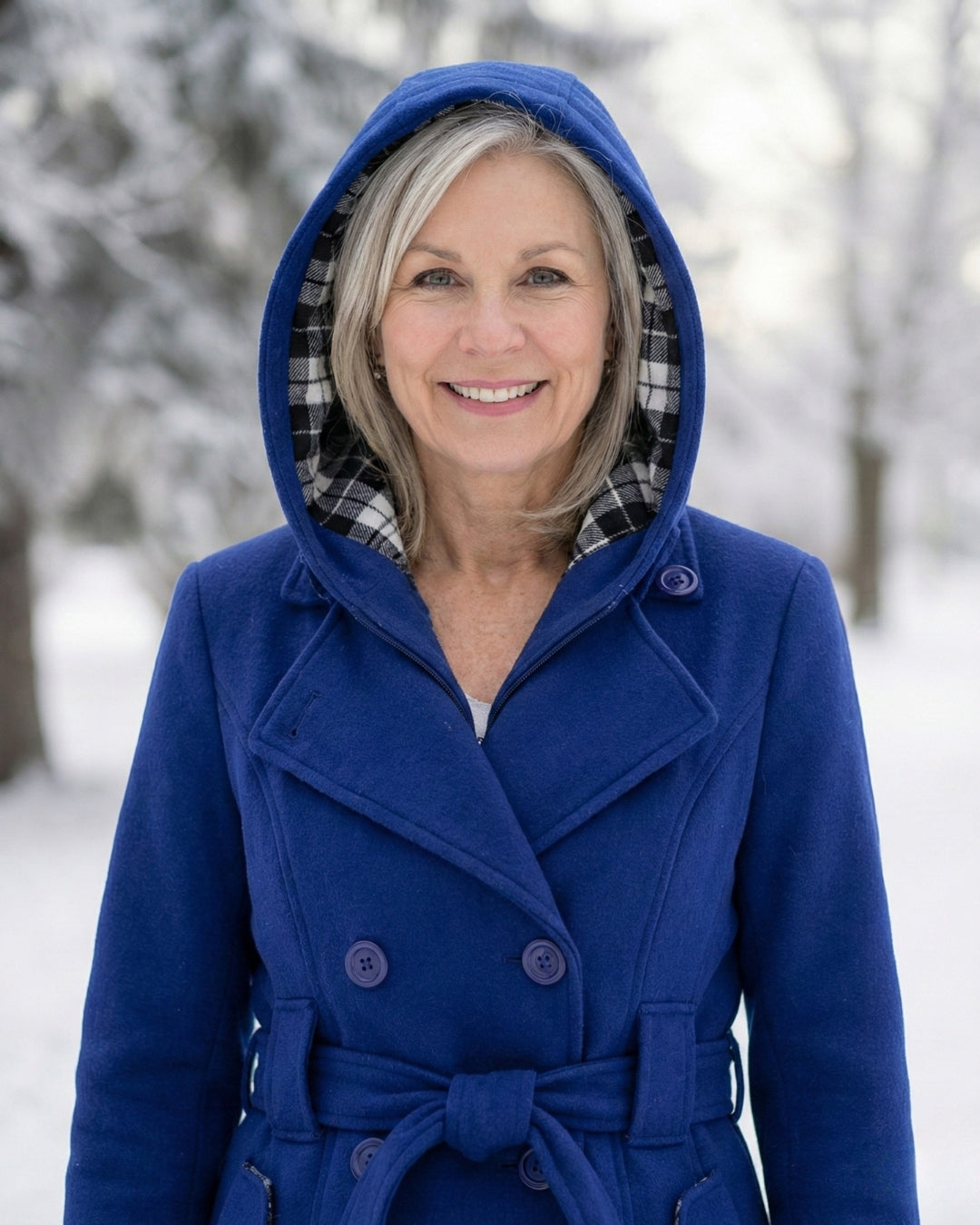 Plaid Collar Wool Coat