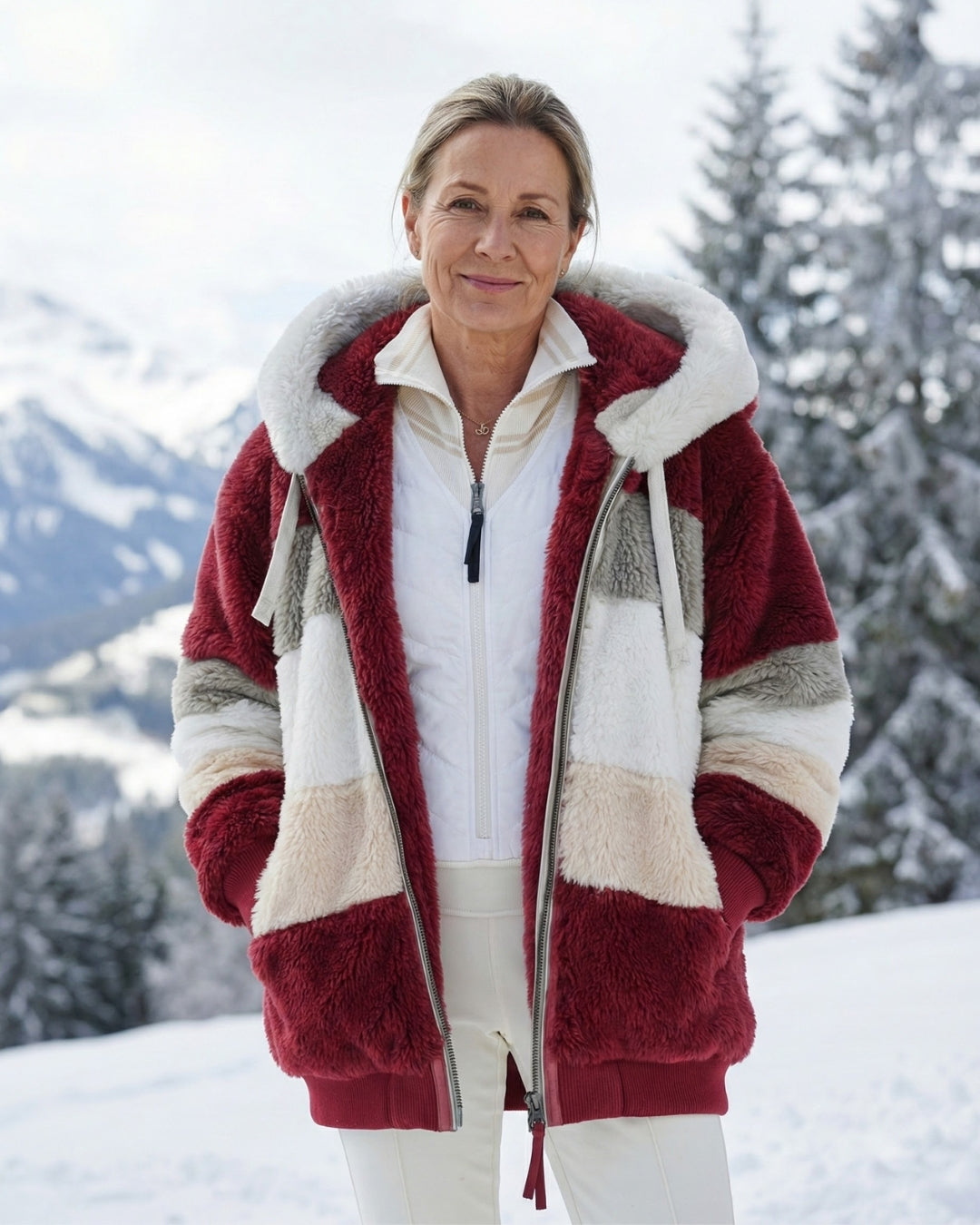 Colorblock Plush Jacket