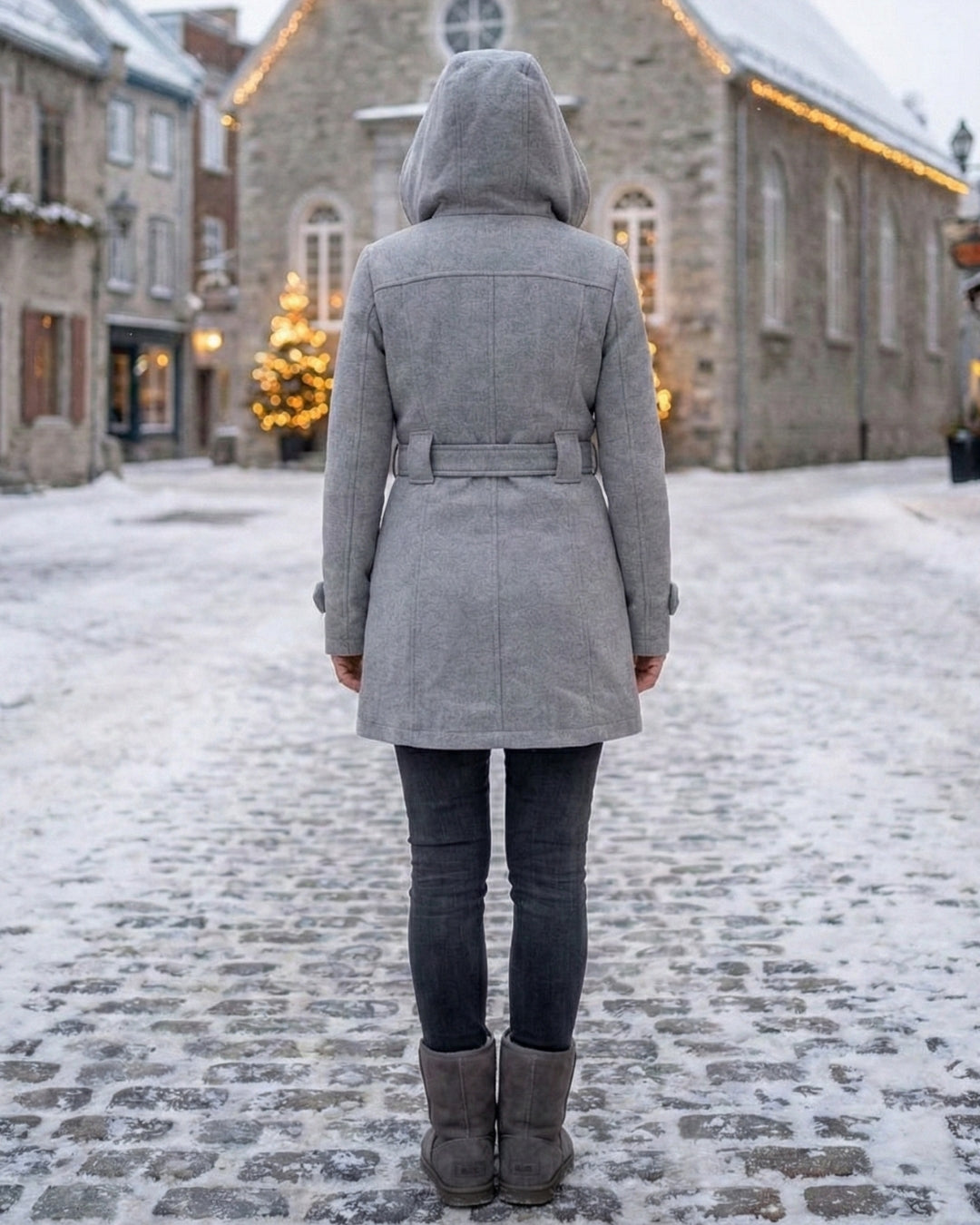 Plaid Collar Wool Coat