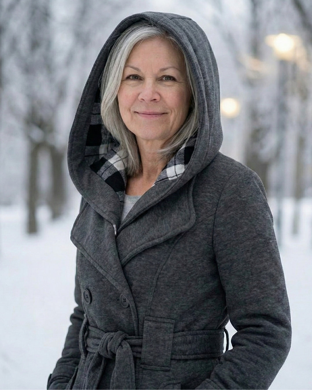 Plaid Collar Wool Coat