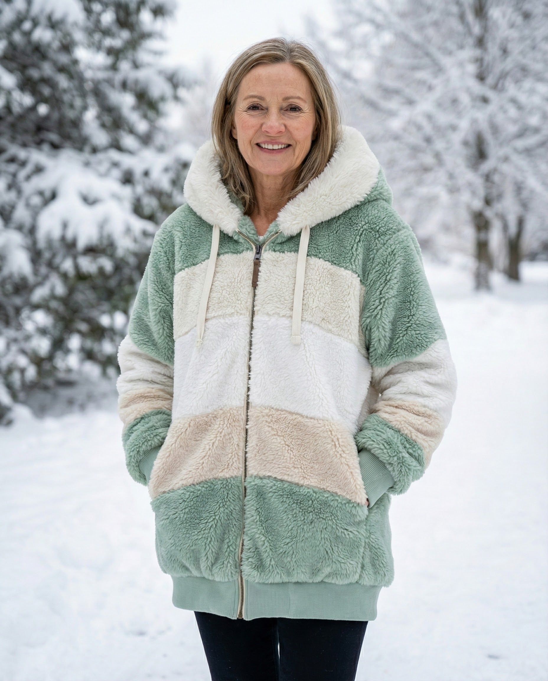 Colorblock Plush Jacket