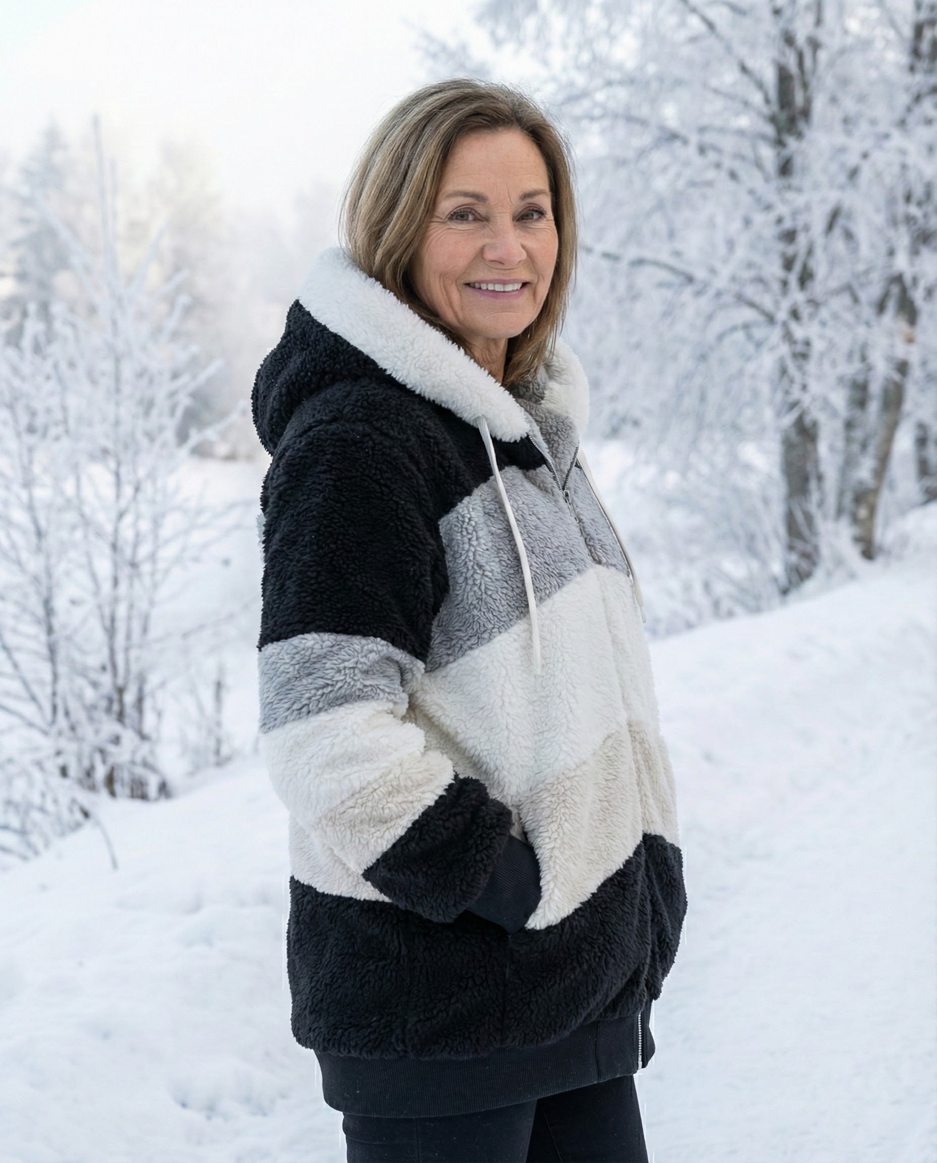 Colorblock Plush Jacket