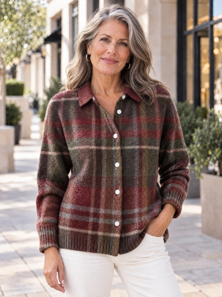 Heritage Knit Cardigan | Burgundy Grove