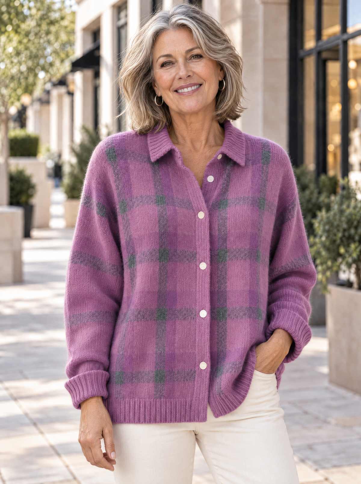 Heritage Knit Cardigan | Heather Plum