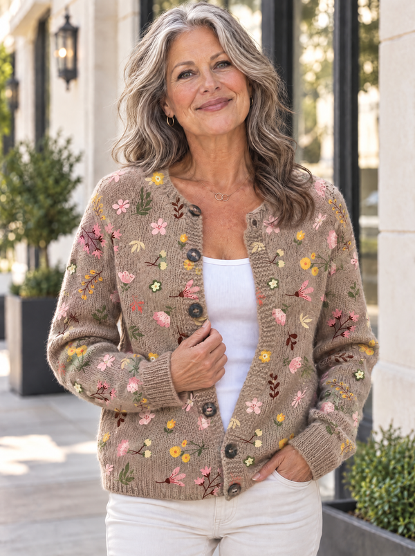 Botanical Knit Cardigan | Autumn Meadow