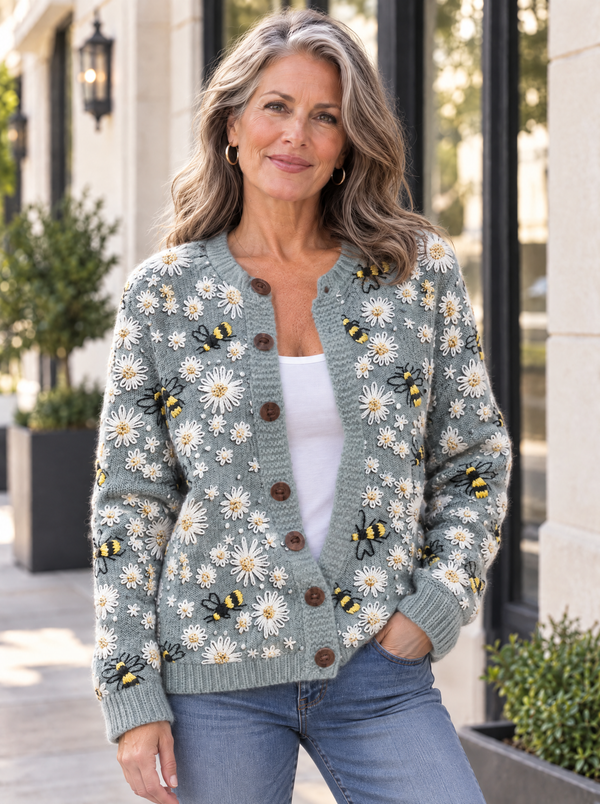 Botanical Knit Cardigan | Daisy Meadow
