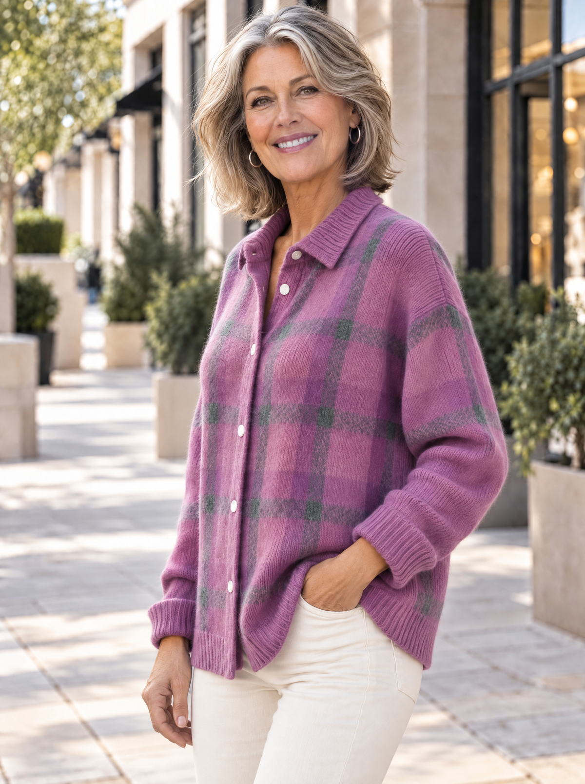Heritage Knit Cardigan | Heather Plum