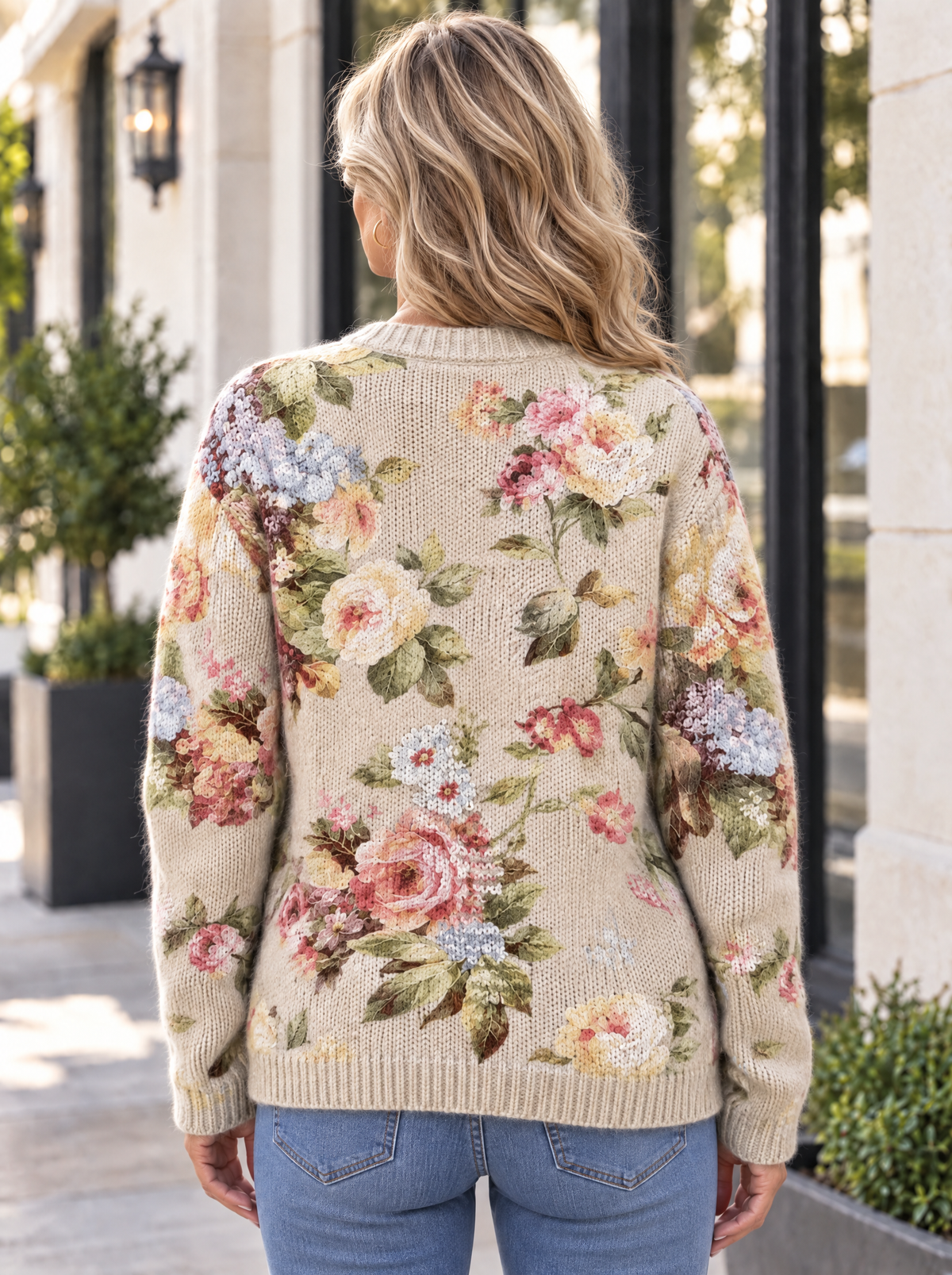 Botanical Knit Cardigan | English Rose