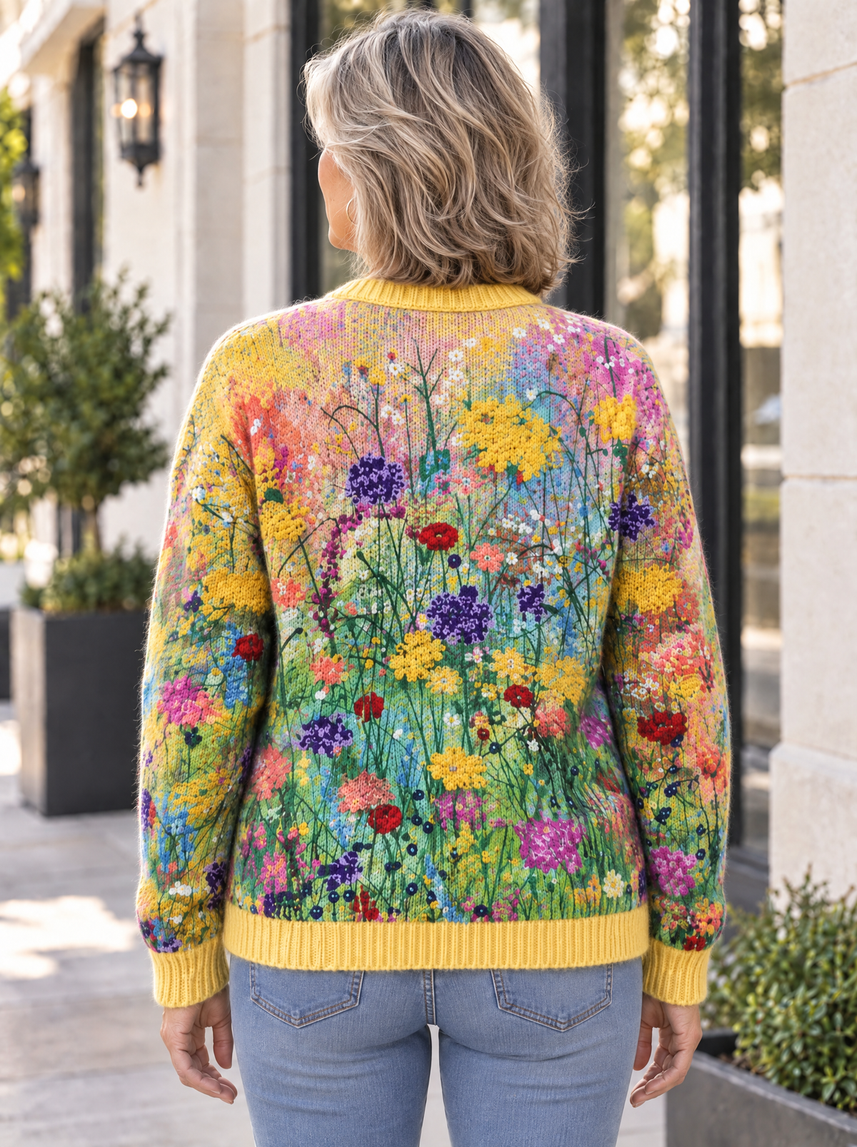 Botanical Knit Cardigan | Golden Wildflower