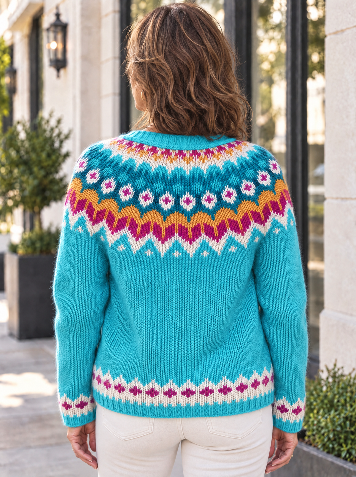 Botanical Knit Cardigan | Turquoise Folk
