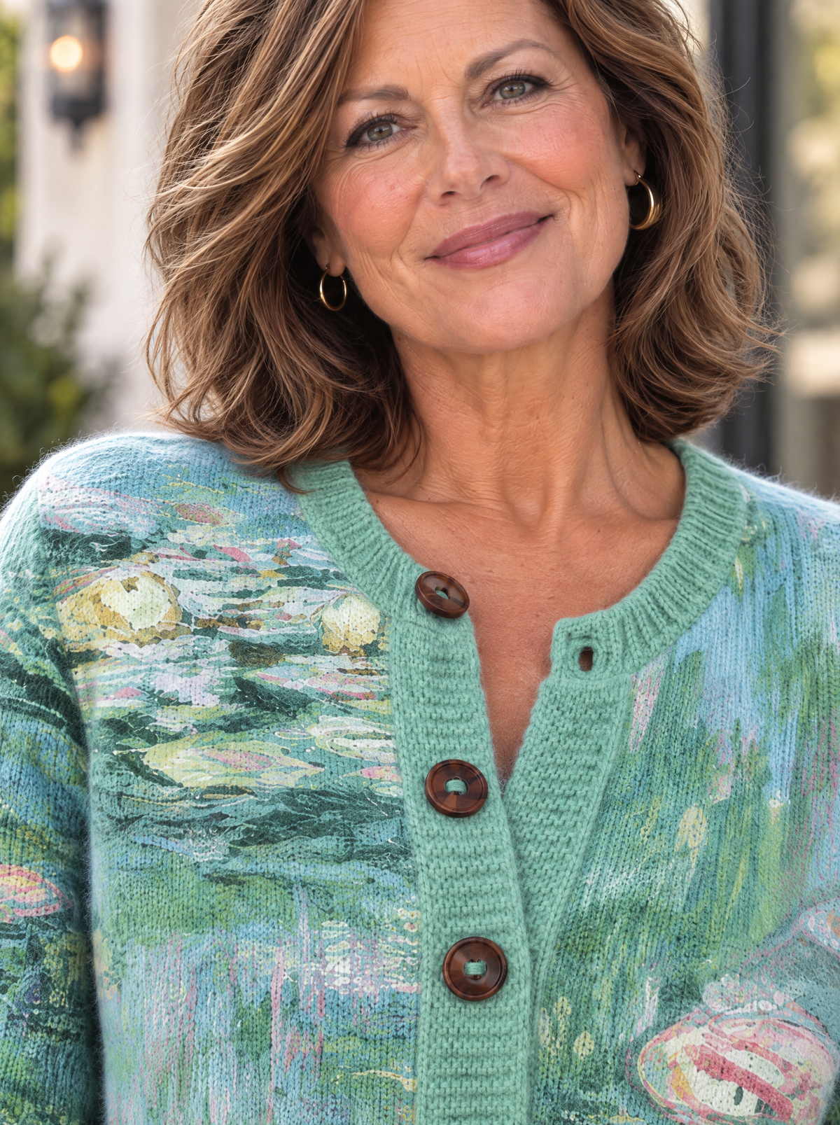 Botanical Knit Cardigan | Water Garden